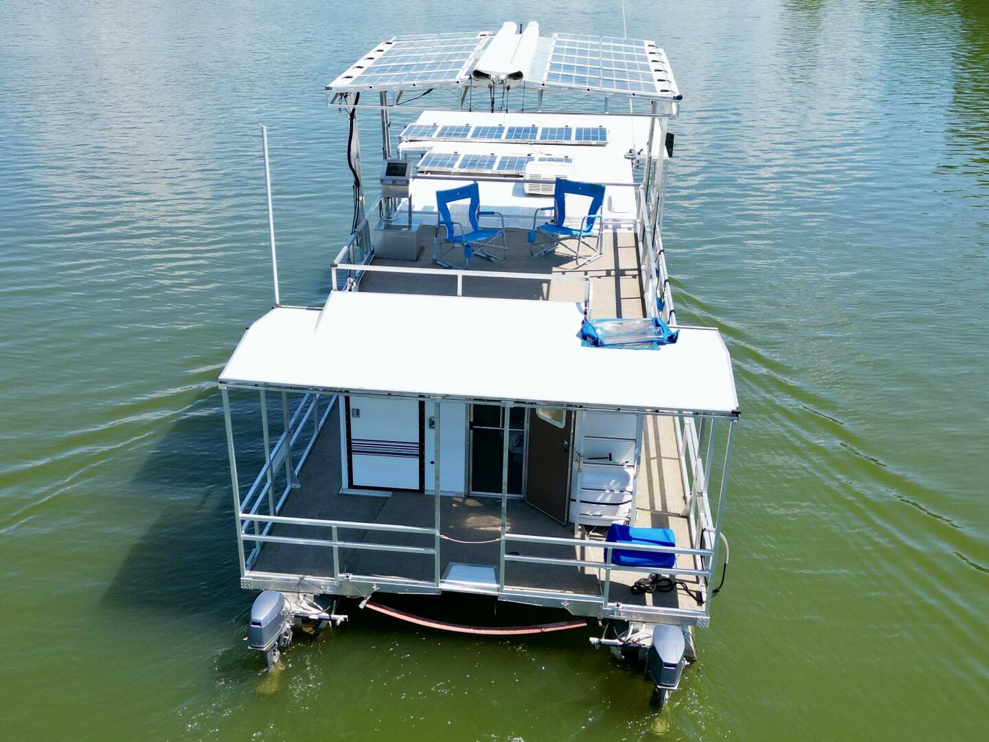 Slide: The Image of Custom Dennison's Custom Trailer Works/Sailabration 14 x 43 Solar Electric Aluminum Tritoon Houseboat 2003 - 4498909