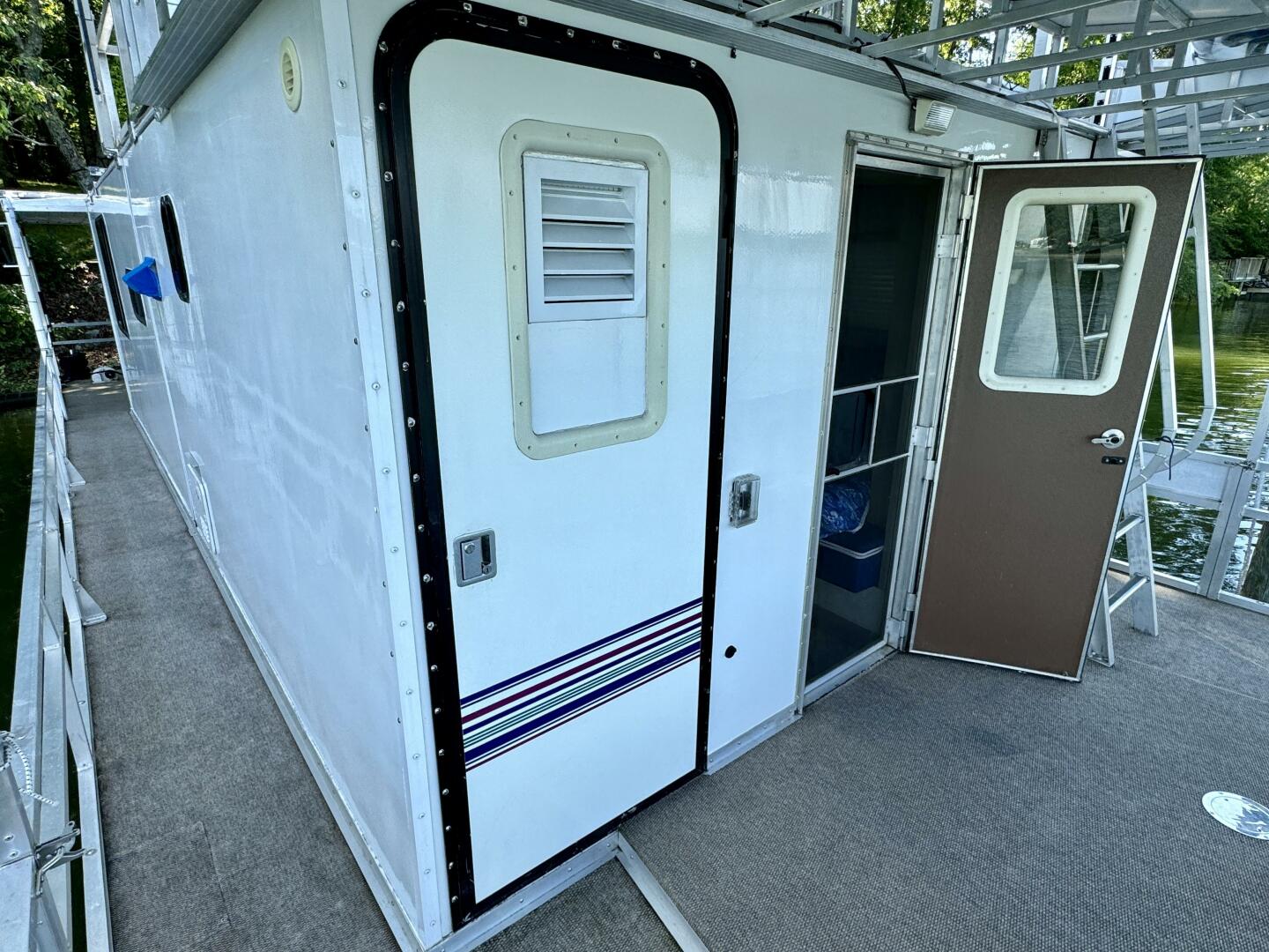 Slide: The Image of Custom Dennison's Custom Trailer Works/Sailabration 14 x 43 Solar Electric Aluminum Tritoon Houseboat 2003 - 4499063