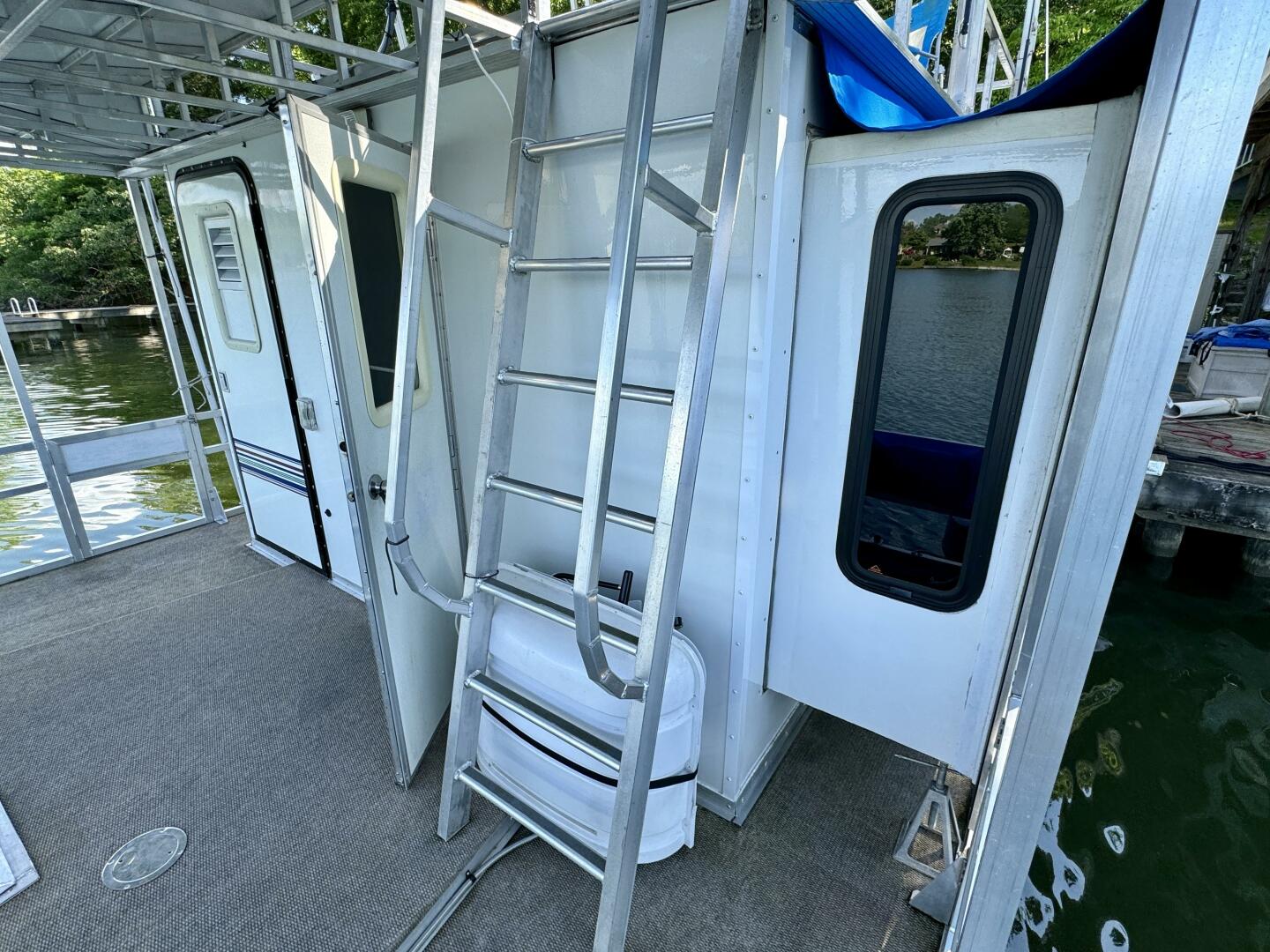 Slide: The Image of Custom Dennison's Custom Trailer Works/Sailabration 14 x 43 Solar Electric Aluminum Tritoon Houseboat 2003 - 4499090