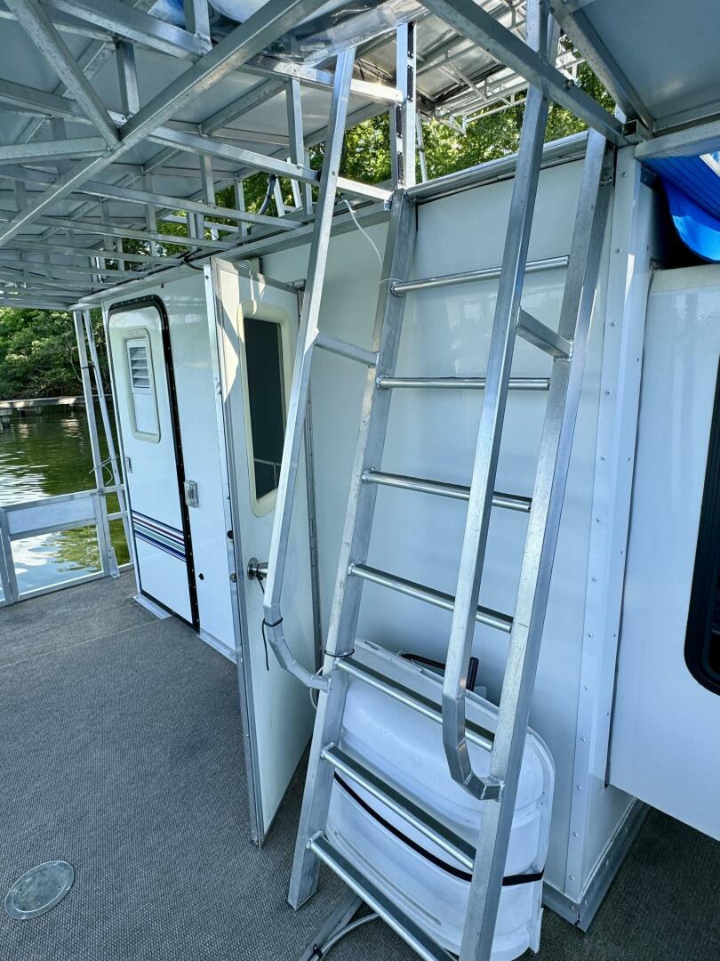 Slide: The Image of Custom Dennison's Custom Trailer Works/Sailabration 14 x 43 Solar Electric Aluminum Tritoon Houseboat 2003 - 4499093