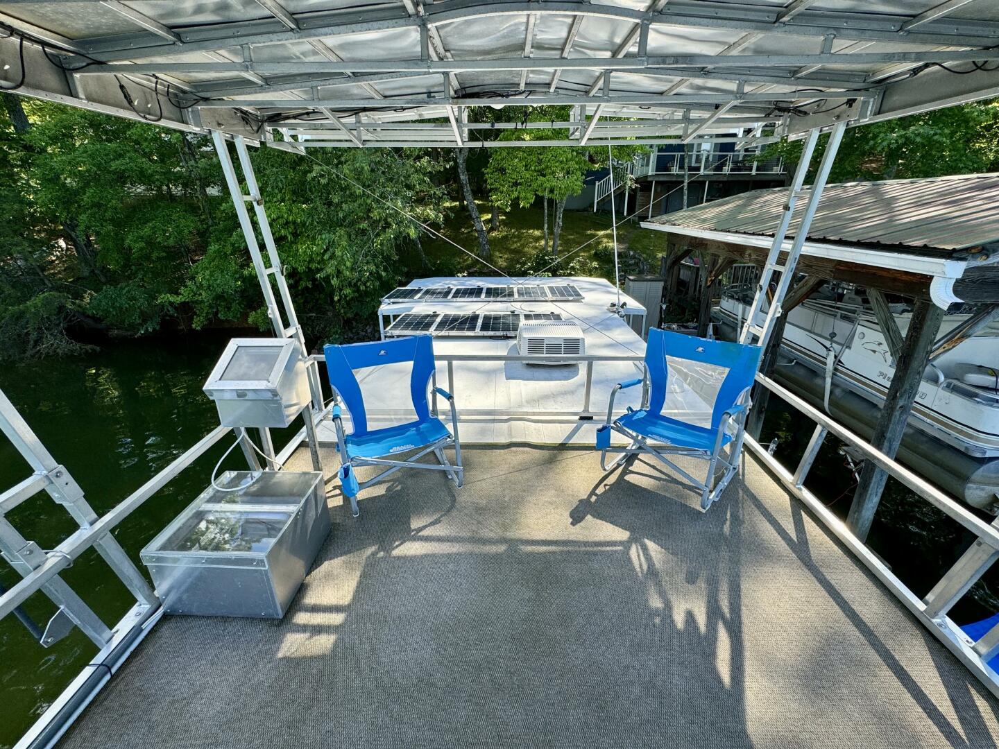 Slide: The Image of Custom Dennison's Custom Trailer Works/Sailabration 14 x 43 Solar Electric Aluminum Tritoon Houseboat 2003 - 4499099