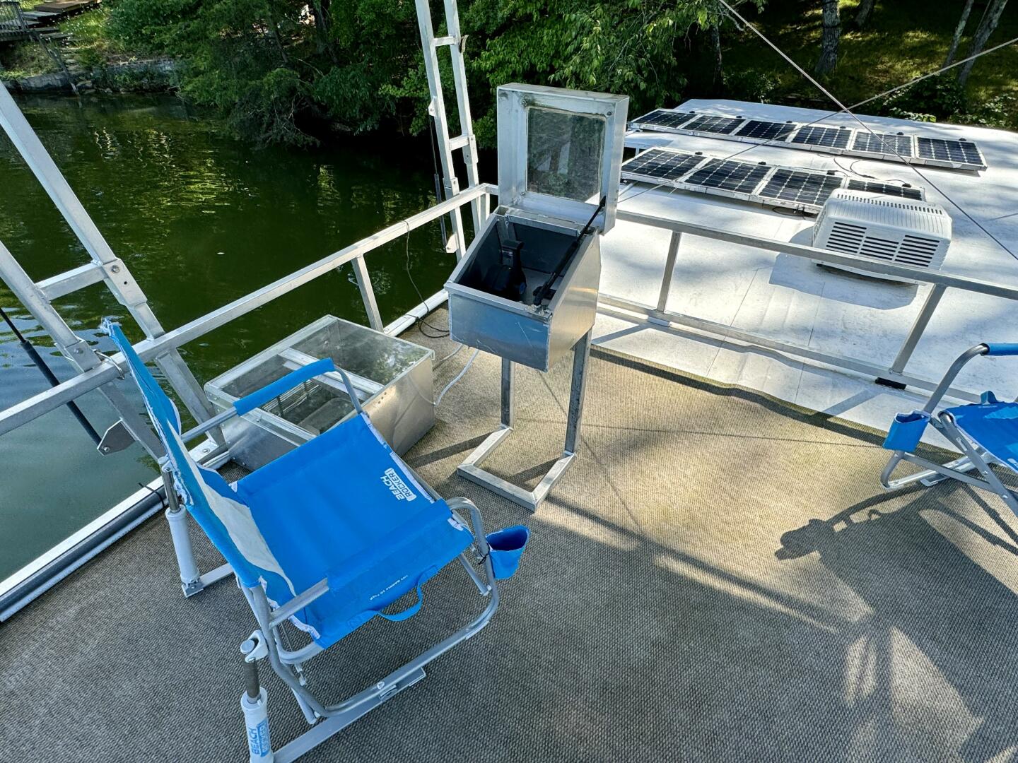 Slide: The Image of Custom Dennison's Custom Trailer Works/Sailabration 14 x 43 Solar Electric Aluminum Tritoon Houseboat 2003 - 4499102