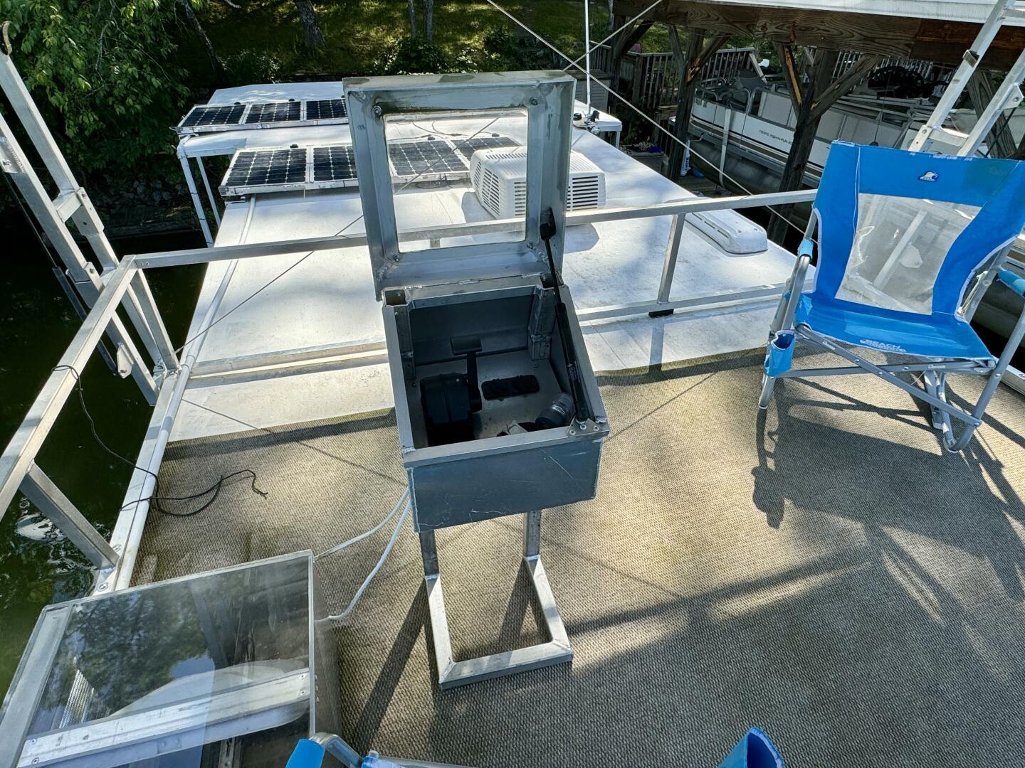 Slide: The Image of Custom Dennison's Custom Trailer Works/Sailabration 14 x 43 Solar Electric Aluminum Tritoon Houseboat 2003 - 4499105