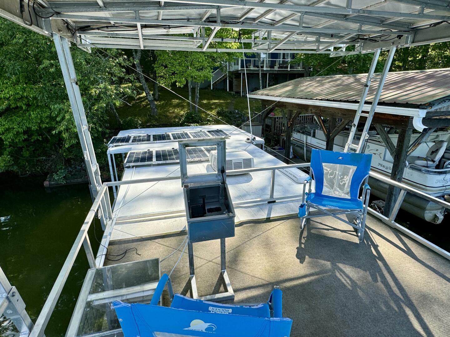 Slide: The Image of Custom Dennison's Custom Trailer Works/Sailabration 14 x 43 Solar Electric Aluminum Tritoon Houseboat 2003 - 4499109