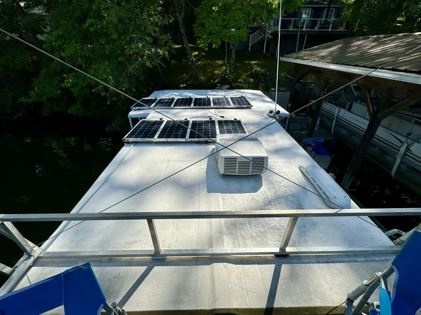 Slide: The Image of Custom Dennison's Custom Trailer Works/Sailabration 14 x 43 Solar Electric Aluminum Tritoon Houseboat 2003 - 4499111