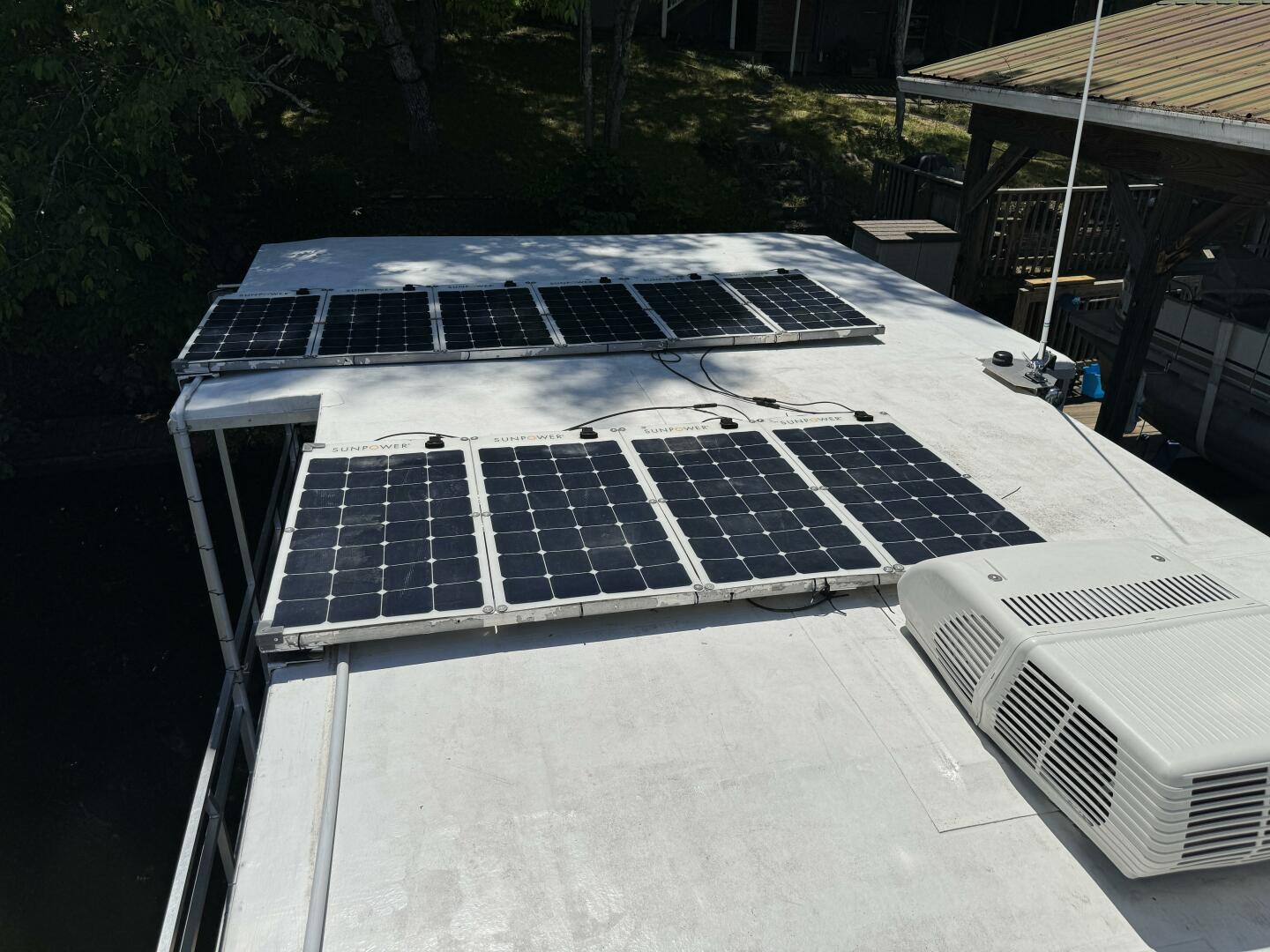 Slide: The Image of Custom Dennison's Custom Trailer Works/Sailabration 14 x 43 Solar Electric Aluminum Tritoon Houseboat 2003 - 4499114