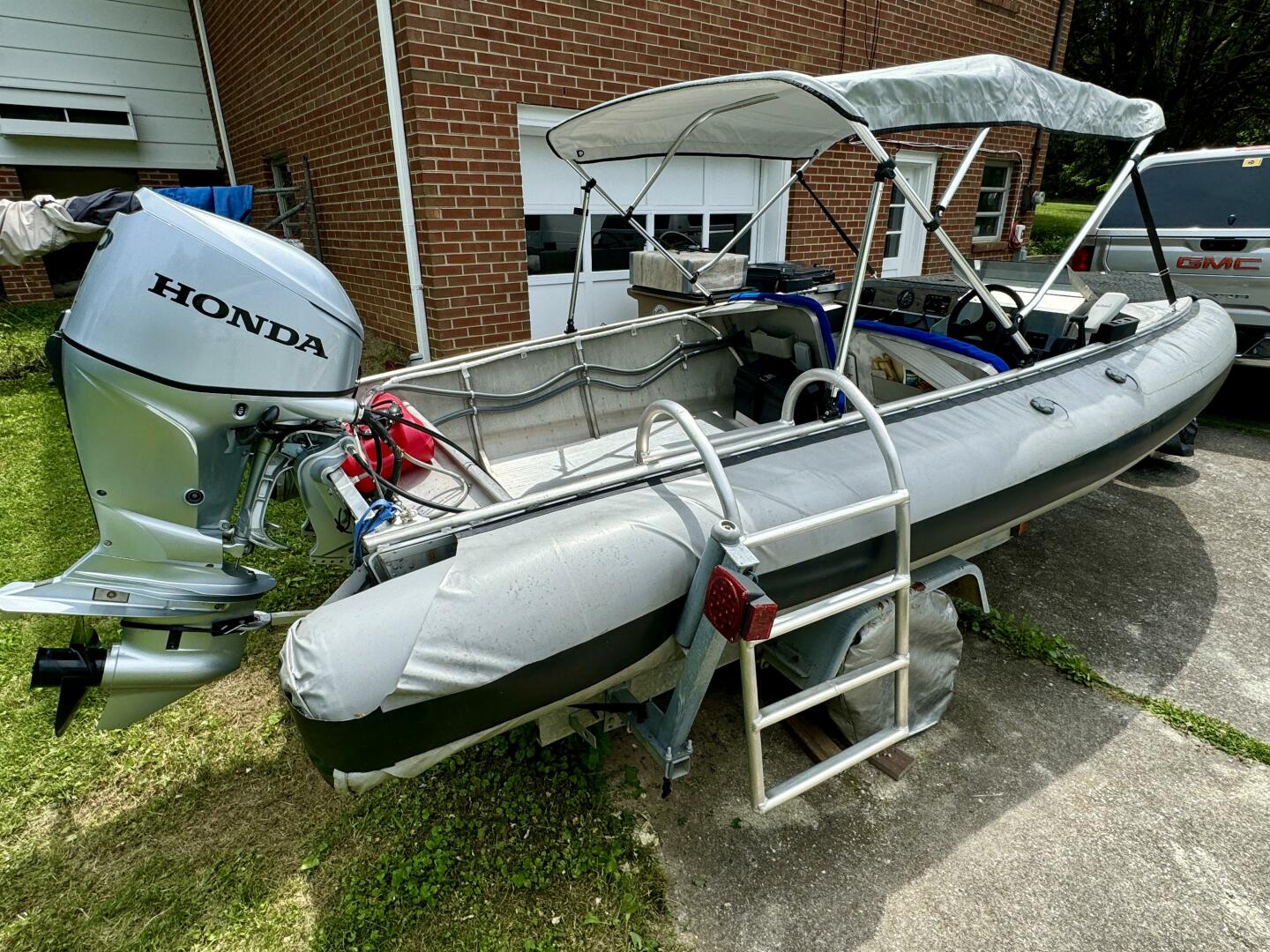 Slide: The Image of Custom Dennison's Custom Trailer Works/Sailabration 14 x 43 Solar Electric Aluminum Tritoon Houseboat 2003 - 4499128