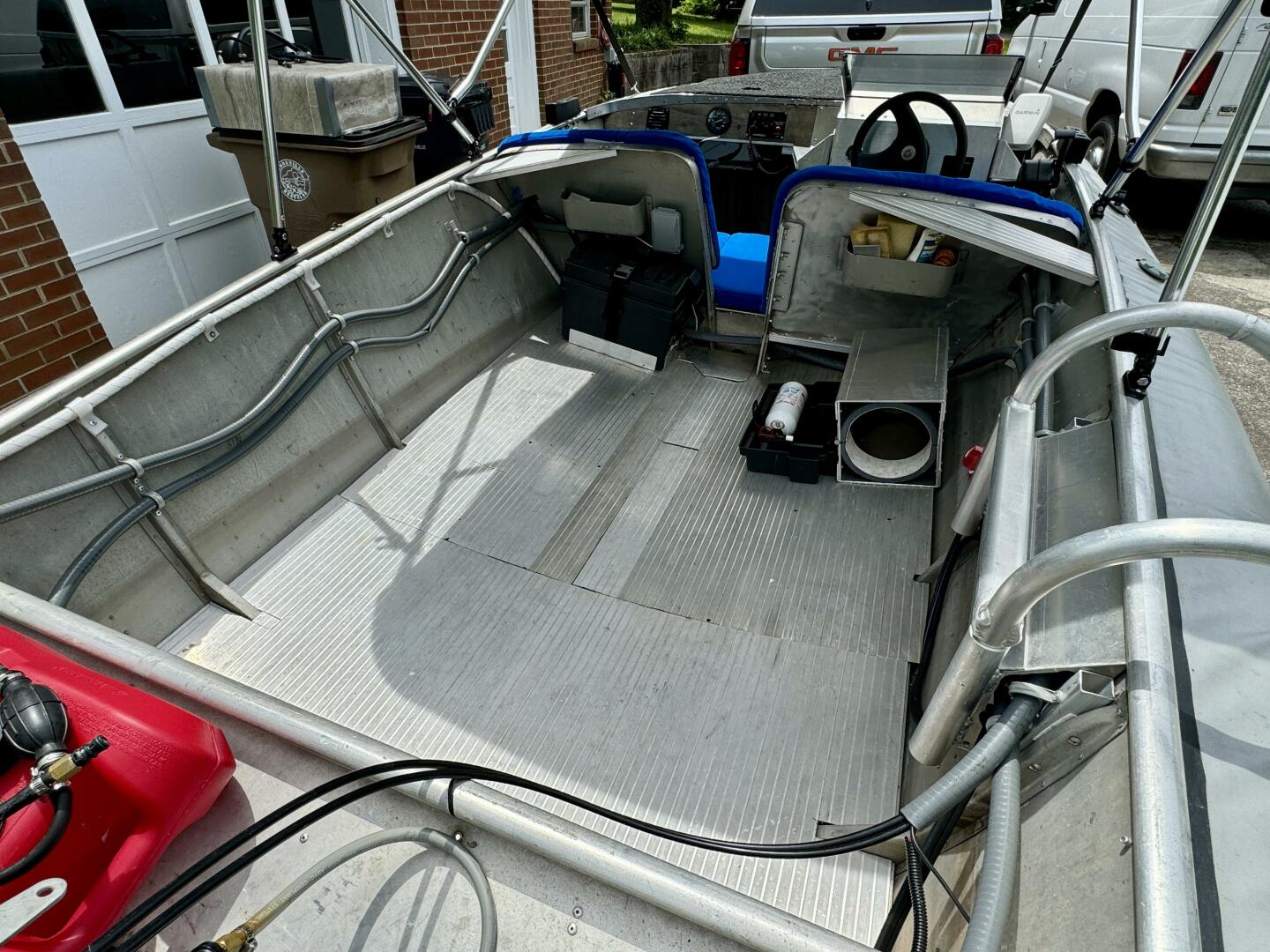 Slide: The Image of Custom Dennison's Custom Trailer Works/Sailabration 14 x 43 Solar Electric Aluminum Tritoon Houseboat 2003 - 4499129