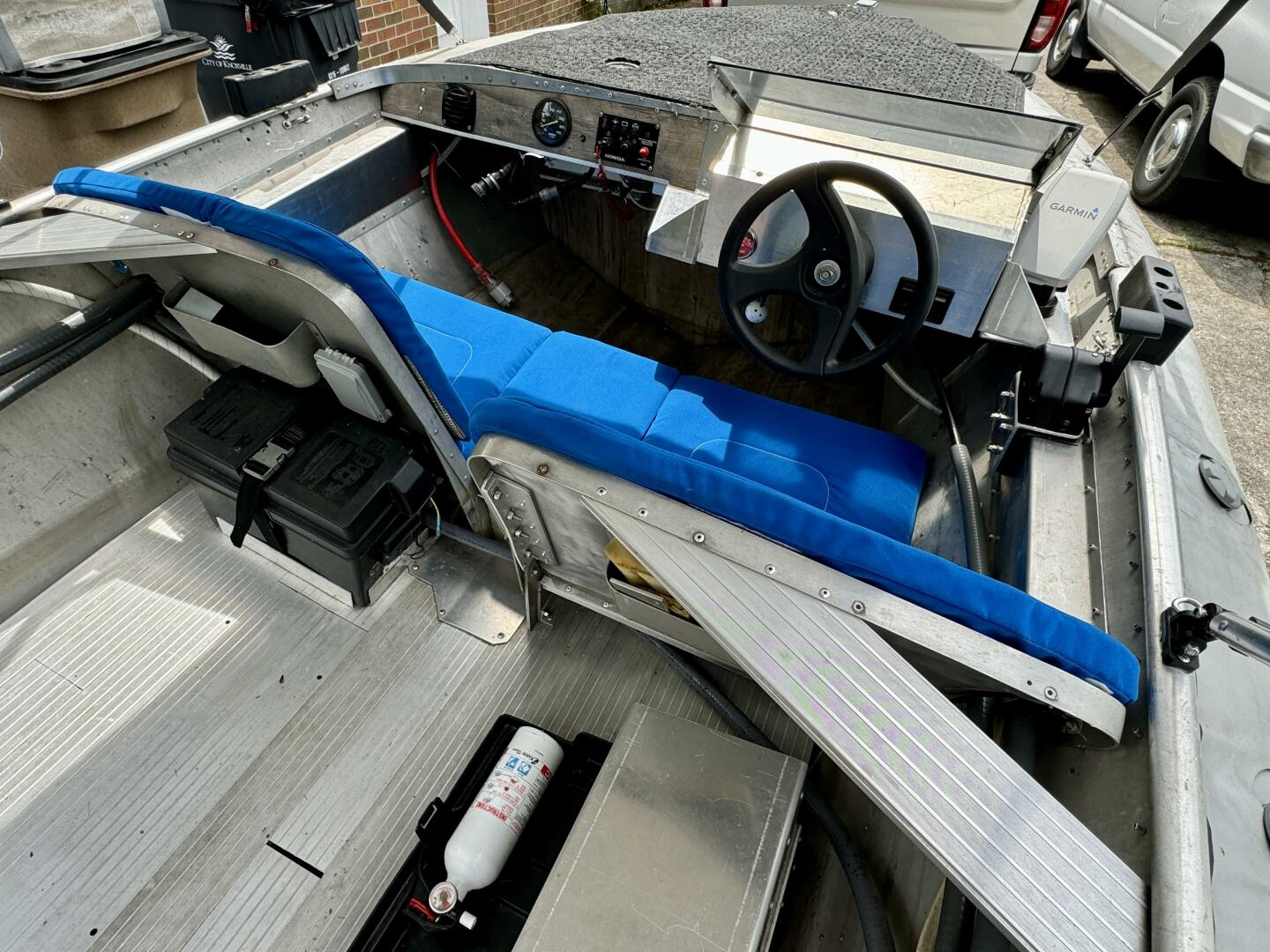 Slide: The Image of Custom Dennison's Custom Trailer Works/Sailabration 14 x 43 Solar Electric Aluminum Tritoon Houseboat 2003 - 4499131