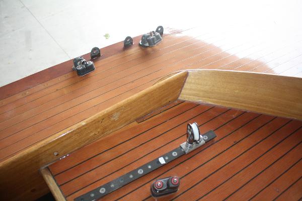 Slide: The Image of 1934 Custom Northern Michigan NM wooden boat deck with hardware. - 20