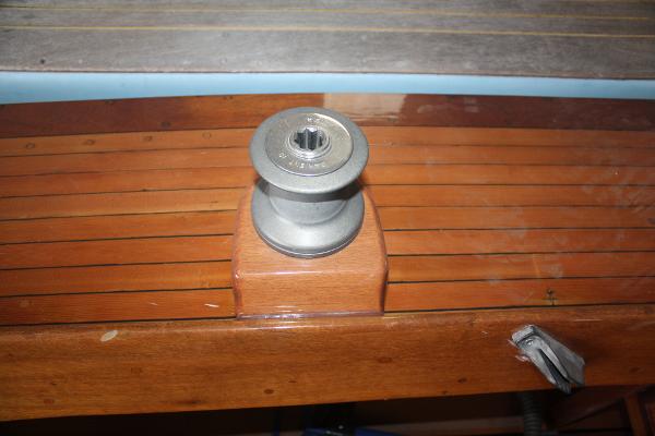 Slide: The Image of 1934 Custom Northern Michigan NM boat winch on wooden deck. - 22