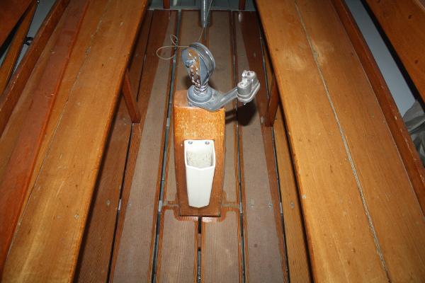 Slide: The Image of 1934 Custom Northern Michigan NM wooden boat interior with vintage fittings. - 23