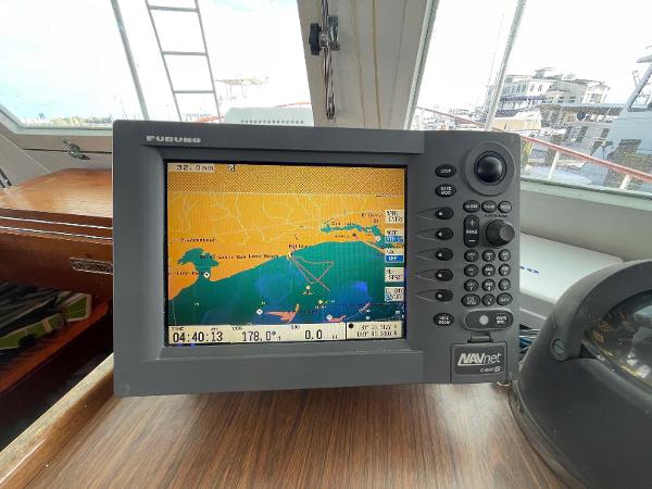 Slide: The Image of Navigation system on 1987 Custom Trawler Biloxi Lugger displaying coastal map. - 26