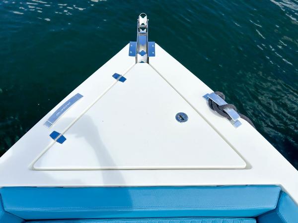 Slide: The Image of Bow of 2023 De Antonio Yachts D28 Open on water, featuring sleek design. - 21