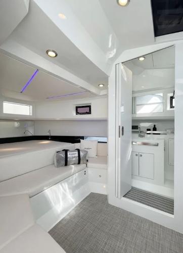 Slide: The Image of Luxurious interior of 2024 De Antonio Yachts D36 OPEN, featuring modern design and elegant furnishings. - 15