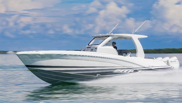 Slide: The Image of 2024 Deep Impact 369 Deep Impact boat cruising on water. - 22