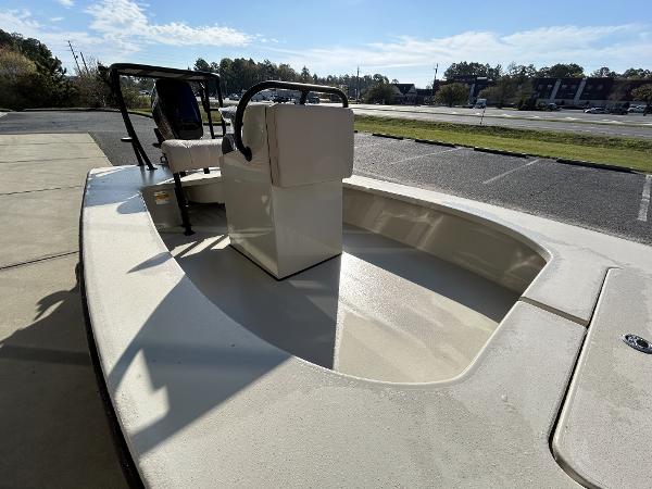 Slide: The Image of 2024 Delta Boatworks Delta 18 boat, white deck, outdoor display. - 15