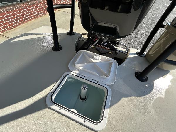 Slide: The Image of Open storage compartment on 2024 Delta Boatworks Delta 18 boat deck. - 23