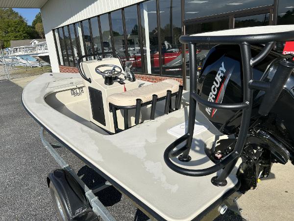 Slide: The Image of 2024 Delta Boatworks Delta 18 with Mercury outboard motor on trailer. - 7
