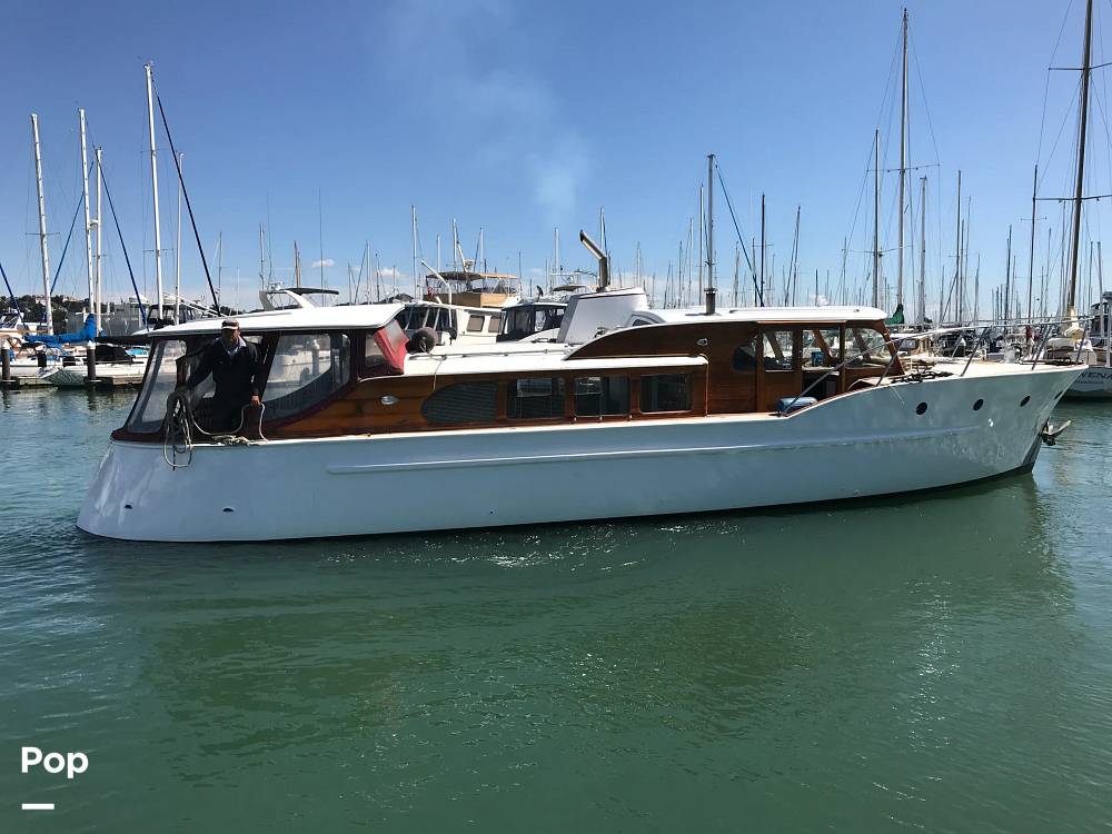 Slide: The Image of Ed Monk Tri Cabin Canoe Stern Diesel Motor Yacht 1951 - 14722651
