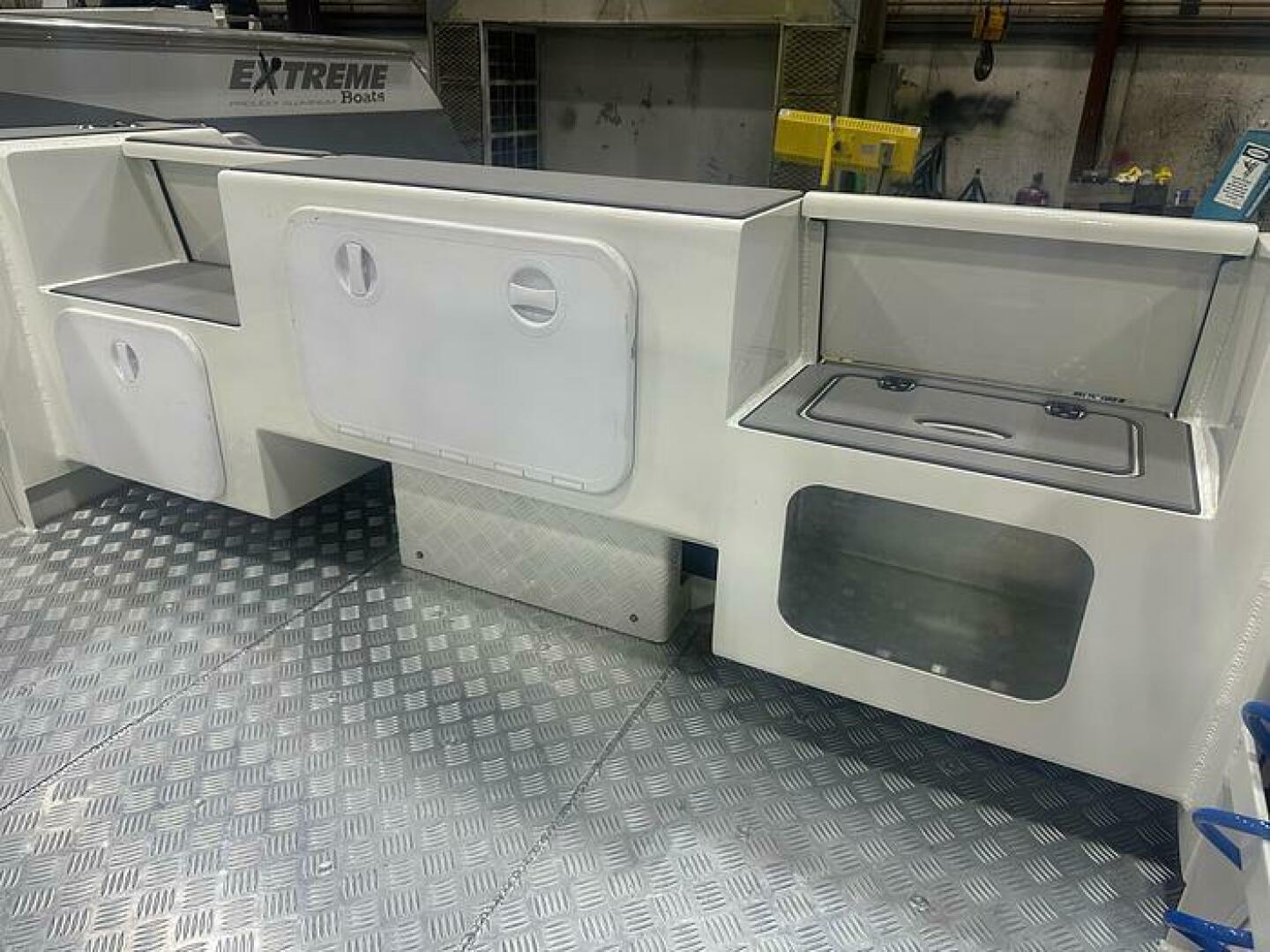 Slide: The Image of 2025 Extreme Boats 645 21' Center Console Optional Twin Walk Through Transom  Optional Extreme Boats Twin walk through Transom on the 2025 Extreme Boats 645 21' Center Console  - 5254789