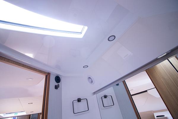 Slide: The Image of Interior ceiling of 2021 Fairline F Line 33 yacht with modern lighting. - 20