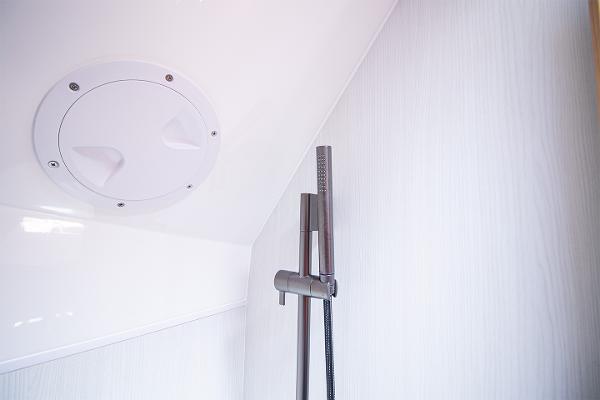 Slide: The Image of Modern shower area in 2021 Fairline F Line 33 yacht. - 21