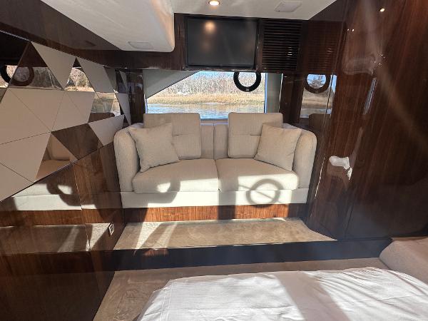 Slide: The Image of Luxurious interior of the 2024 Fairline Targa 45 Open yacht with plush seating. - 29