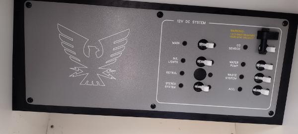 Slide: The Image of Control panel of a 2004 Formula 280 Sun Sport boat's 12V DC system. - 13