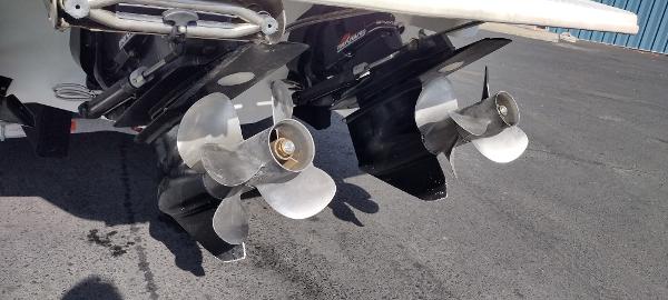 Slide: The Image of Close-up of dual propellers on a 2004 Formula 280 Sun Sport boat. - 17