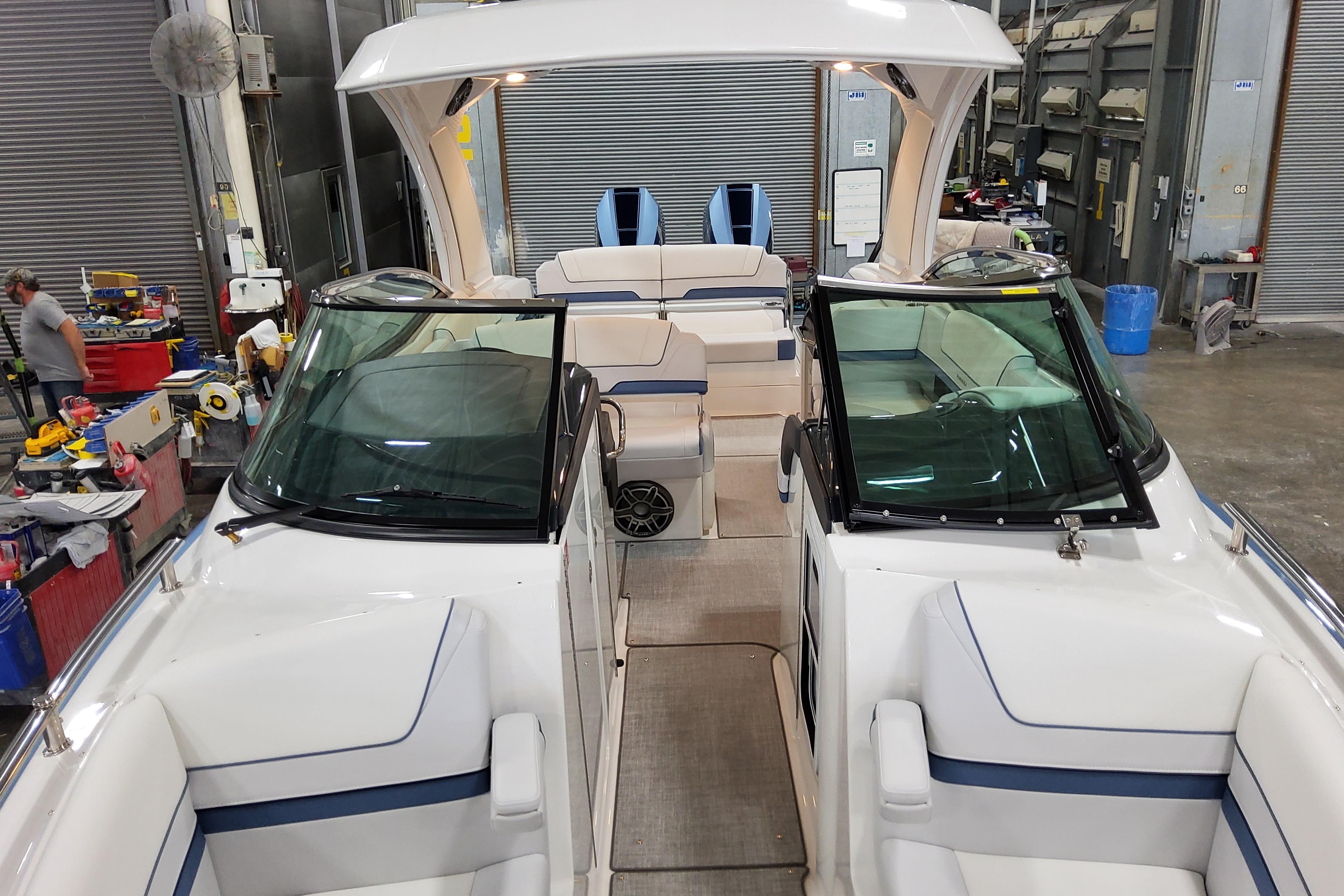 Slide: The Image of 2026 Formula 310 Bowrider OB in a workshop, showcasing sleek interior design. - 20