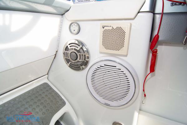 Slide: The Image of Interior of 2012 Formula 382 FASTech boat with speakers and control panel. - 36