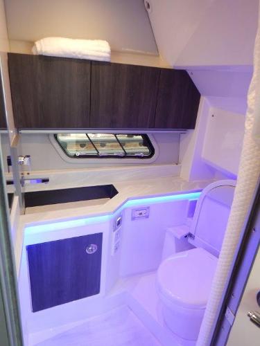 Slide: The Image of Modern bathroom in 2020 Formula 430 Super Sport Crossover yacht with sleek design. - 22