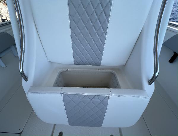 Slide: The Image of 2008 Fountain 34 CC boat seat with quilted design and armrests. - 34