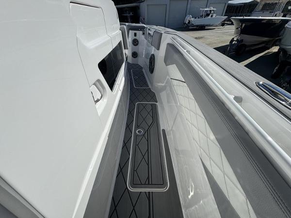 Slide: The Image of 2024 Fountain 38 SCX boat deck with sleek design and modern features. - 27