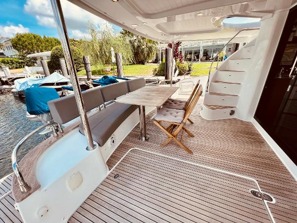 Slide: The Image of Spacious deck of 2015 Fountaine Pajot Cumberland 47 LC with seating and table. - 24