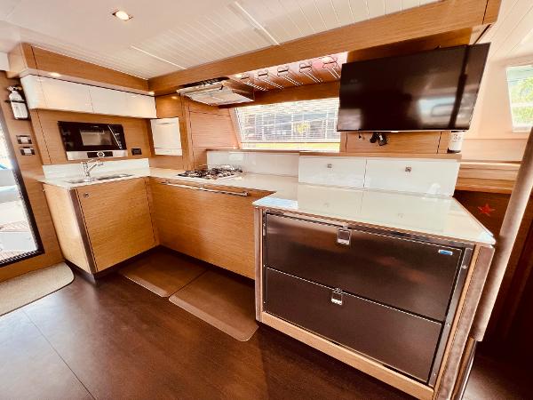 Slide: The Image of Modern kitchen interior of 2015 Fountaine Pajot Cumberland 47 LC yacht. - 30
