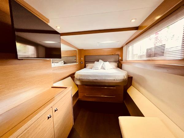 Slide: The Image of Luxurious cabin interior of 2015 Fountaine Pajot Cumberland 47 LC yacht. - 48