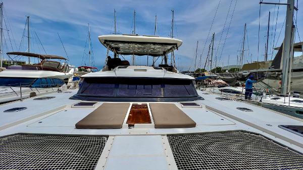 Slide: The Image of 2017 Fountaine Pajot Ipanema 58 Power Catamaran docked at marina. - 14