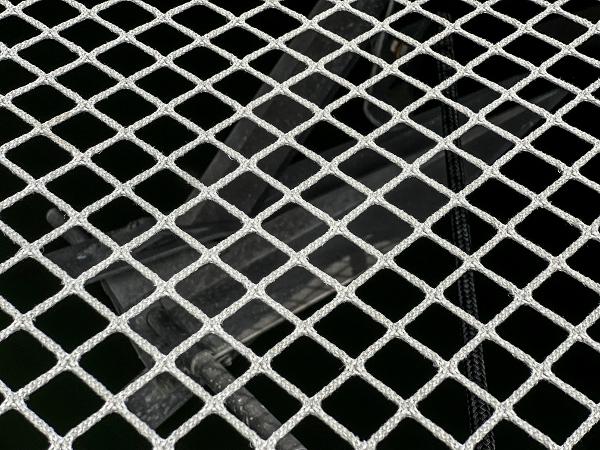 Slide: The Image of Close-up of the netting on a 2017 Fountaine Pajot Ipanema 58 Power Catamaran. - 18
