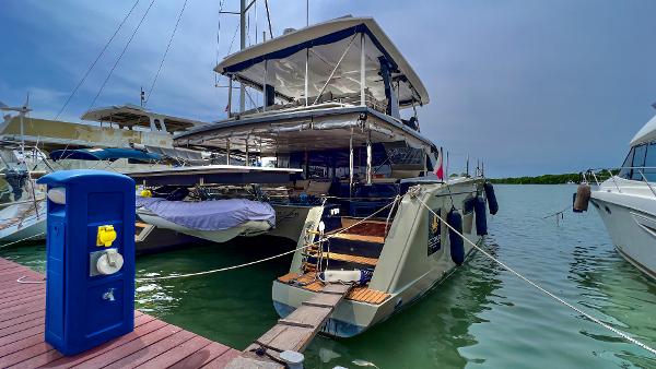 Slide: The Image of 2017 Fountaine Pajot Ipanema 58 Power Catamaran docked at marina. - 4