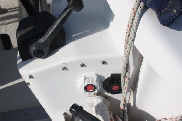 Slide: The Image of Close-up of the control panel on a 2008 Fountaine Pajot Orana 44 catamaran. - 15