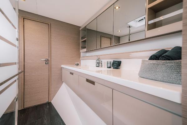 Slide: The Image of Modern bathroom interior of 2024 Fountaine Pajot Tanna 47 yacht. - 7