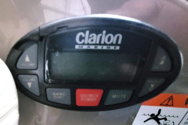 Slide: The Image of Clarion Marine audio control panel on 2004 Four Winns 268 Vista boat. - 21