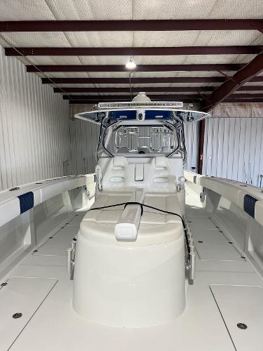 Slide: The Image of Freeman 42LR 2021 model boat in a storage facility. - 7