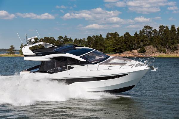Slide: The Image of 2023 Galeon 470 Sky yacht cruising on a sunny day. - 3