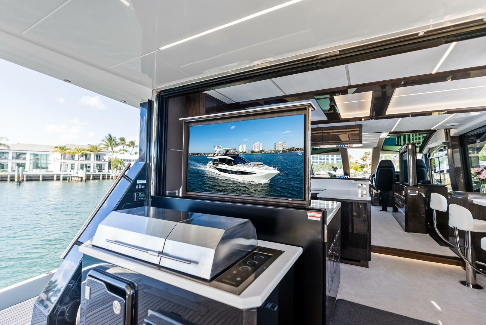 Slide: The Image of 2023 Galeon 640 Flybridge- FOOD FIGHTER- Aft Deck TV - 5168541