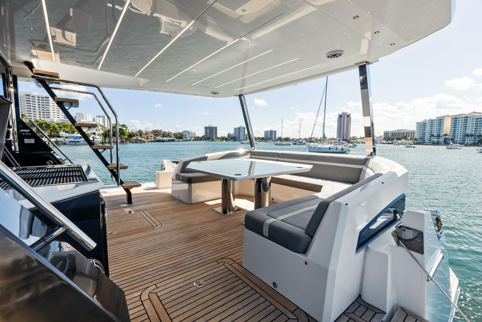 Slide: The Image of 2023 Galeon 640 Flybridge- FOOD FIGHTER- Aft Deck Seating - 5168503
