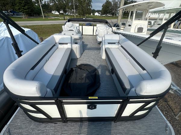 Slide: The Image of 2025 Godfrey SWEETWATER 2286 SB pontoon boat with spacious seating and modern design. - 14