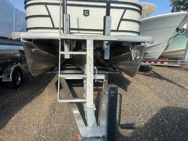 Slide: The Image of 2025 Godfrey SWEETWATER 2286 SB pontoon boat on trailer, front view. - 7